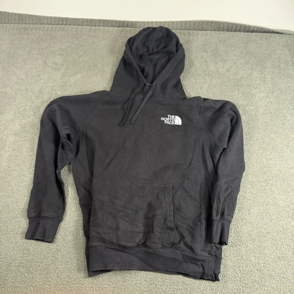 The North Face Mens Black Mountain Graphic Pullover Hoodie Sweatshirt Medium